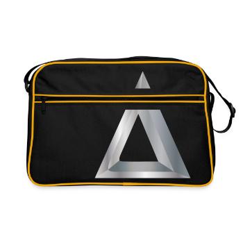 Symboles de mathématiques Delta Silver - Idée cadeau - Sac Retro - noir/or - Devant