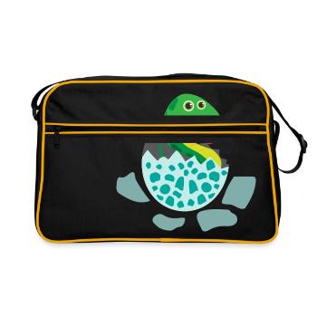 Baby snake hatch - gift idea - Retro Bag - black/gold - Front