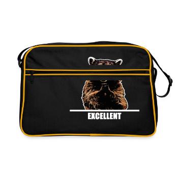Raccoon mal pour les vêtements sombres - Sac Retro - noir/or - Devant