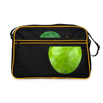 Apfel - Retro Tasche - Schwarz/Gold - Vorne
