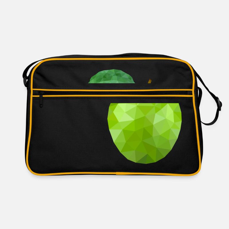Apfel - Retro Tasche - Schwarz/Gold