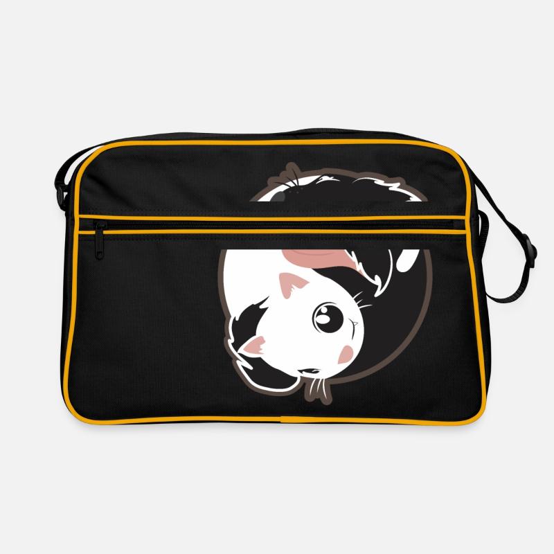Yin Yang chat chien noir et blanc - idée cadeau Sac Retro