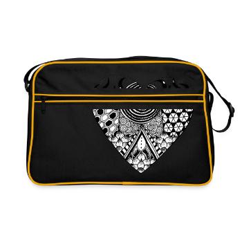 Heart Zentangle patterncontest - Retro Bag - black/gold - Front