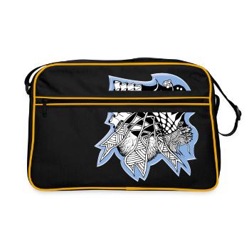 Zentangle glass patterncontest - Retro Bag - black/gold - Front