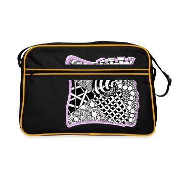Zentangle pattern patterncontest - Retro Bag - black/gold - Front