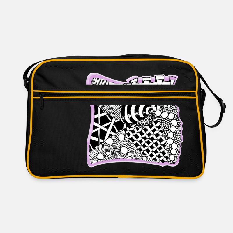 Zentangle Muster patterncontest - Retro Tasche - Schwarz/Gold
