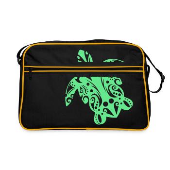 Maori Turtle honu Tatouage Formes Tribal - Cadeau - Sac Retro - noir/or - Devant