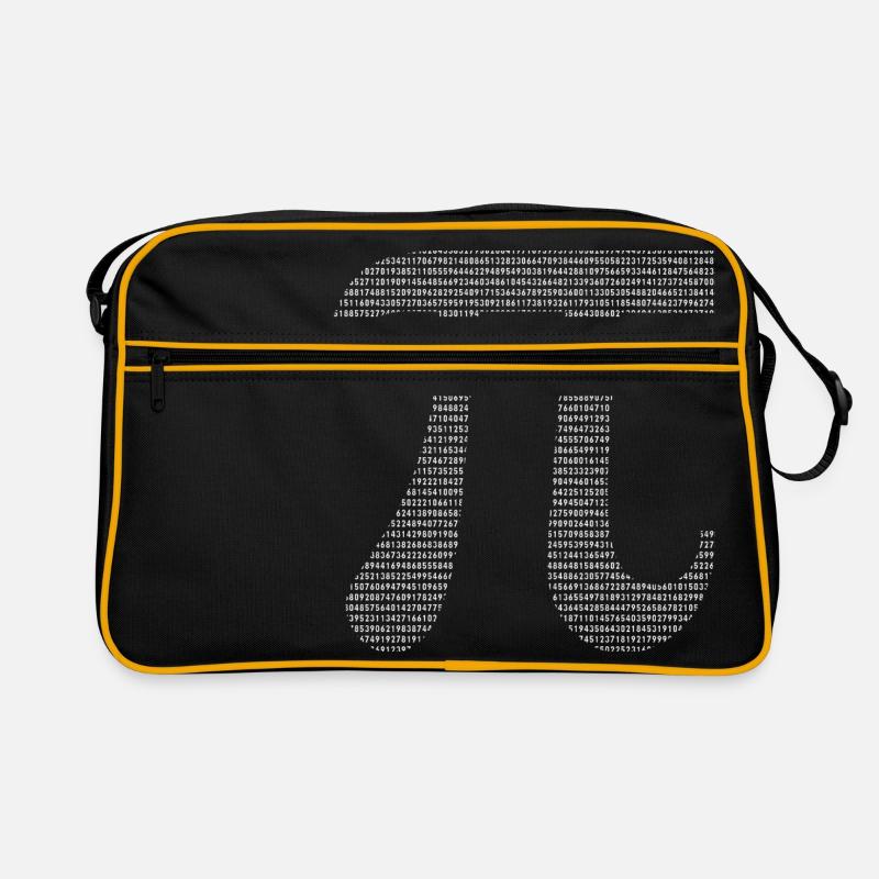 Zahlen von Pi - Retro Tasche - Schwarz/Gold