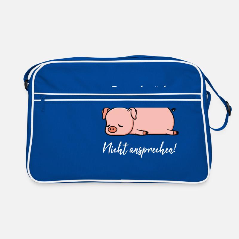 Cochon mignon - cadeau animal fatigué endormi Sac Retro