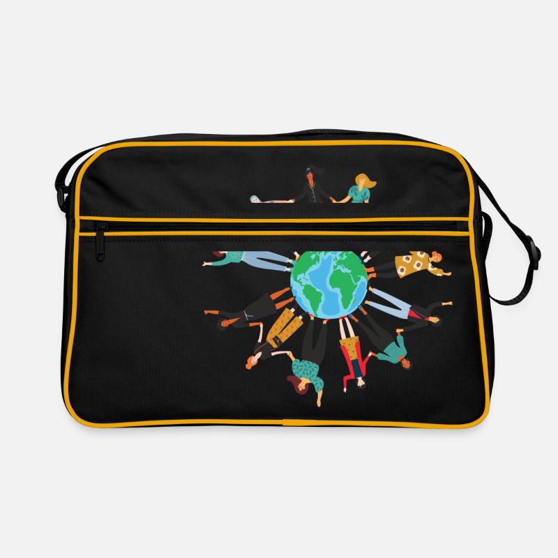 Frauen der Welt vereinigt euch Feminismus Tag - Retro Tasche - Schwarz/Gold