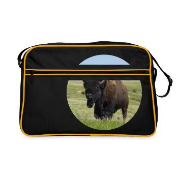 Taureau de buffle Cow Bison Jerky - Sac Retro - noir/or - Devant