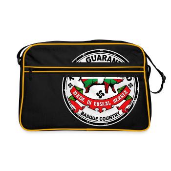 cochon du pays basque - Basque pig - Sac Retro - noir/or - Devant