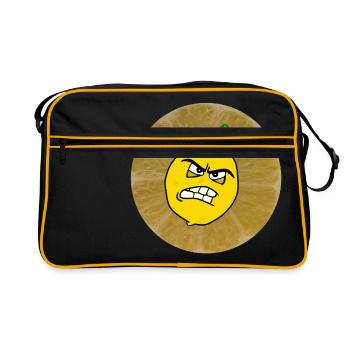 saure Zitrone ist sauer - Retro Tasche - Schwarz/Gold - Vorne