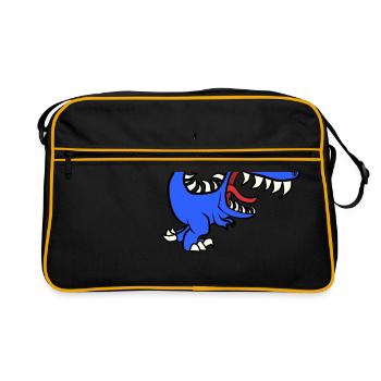 Style de bande dessinée de dinosaures - Sac Retro - noir/or - Devant