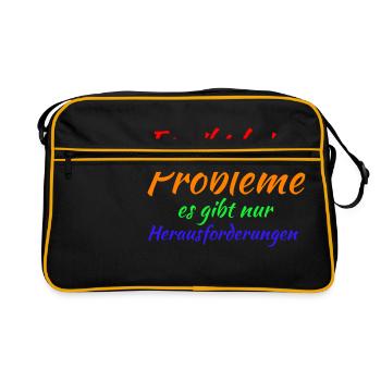 SAYING SAYINGS MOTIVATION - Retro Bag - black/gold - Front
