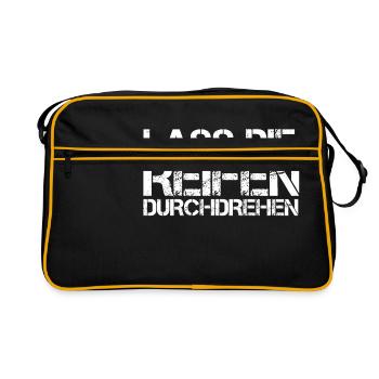Let the tires spin - Retro Bag - black/gold - Front