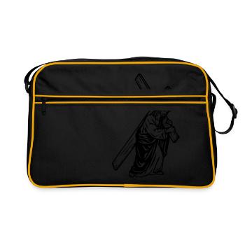 Crucifixion Jésus Croix - Sac Retro - noir/or - Devant