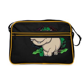 Jungle Hippo, king of the jungle - Retro Bag - black/gold - Front