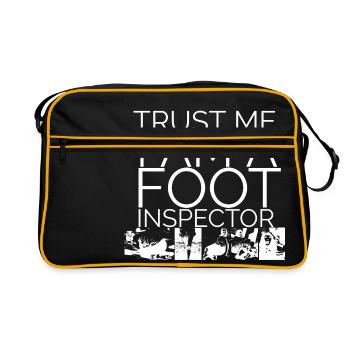 Trust me i am a foot Inspector - Retro Bag - black/gold - Front