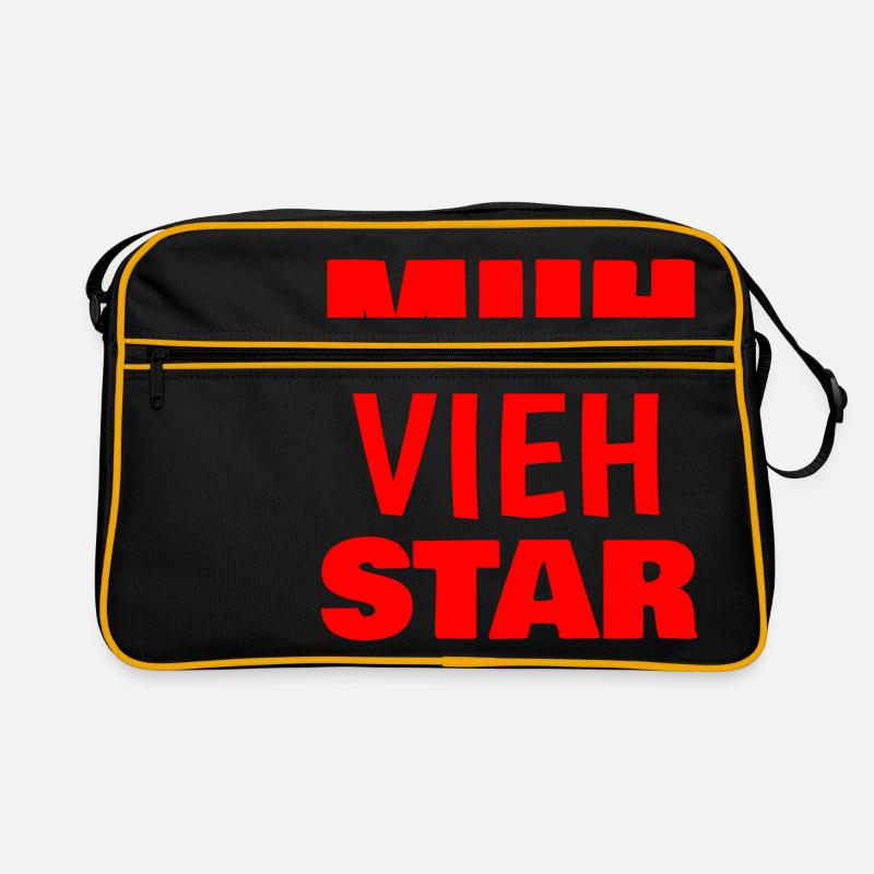 Muh Vieh Star - Retro Tasche - Schwarz/Gold
