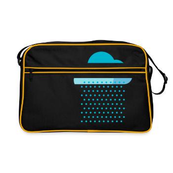We love rain! weather, cloud, autumn, bike - Sac Retro - noir/or - Devant