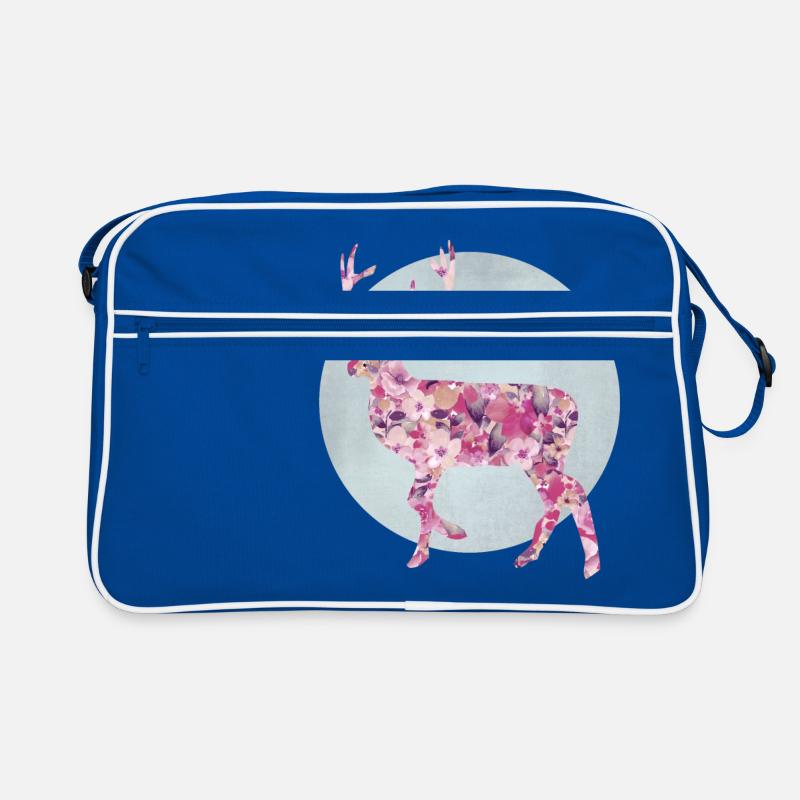 Blumen-Hirsch Retro Tasche