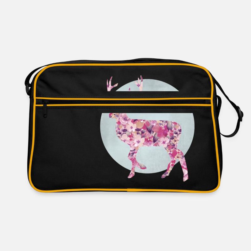Blumen-Hirsch Retro Tasche