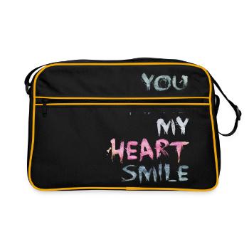 You make my heart smile - Retro Bag - black/gold - Front