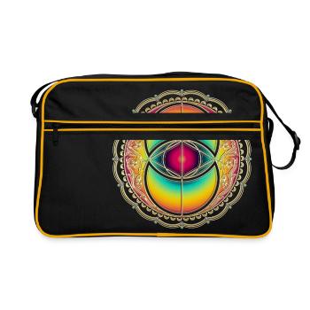 Vesica Piscis, Chalice Well, géométrie sacrée, vie - Sac Retro - noir/or - Devant