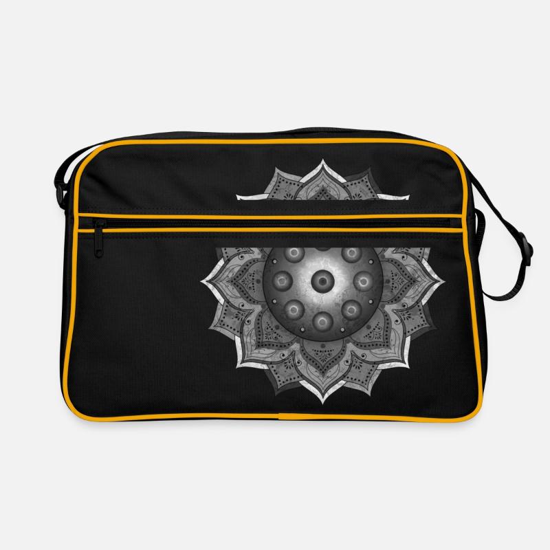 HANDPAN hang drum MANDALA black grey Retro Tasche