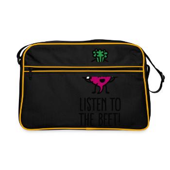 Listen to the beet - Retro Bag - black/gold - Front