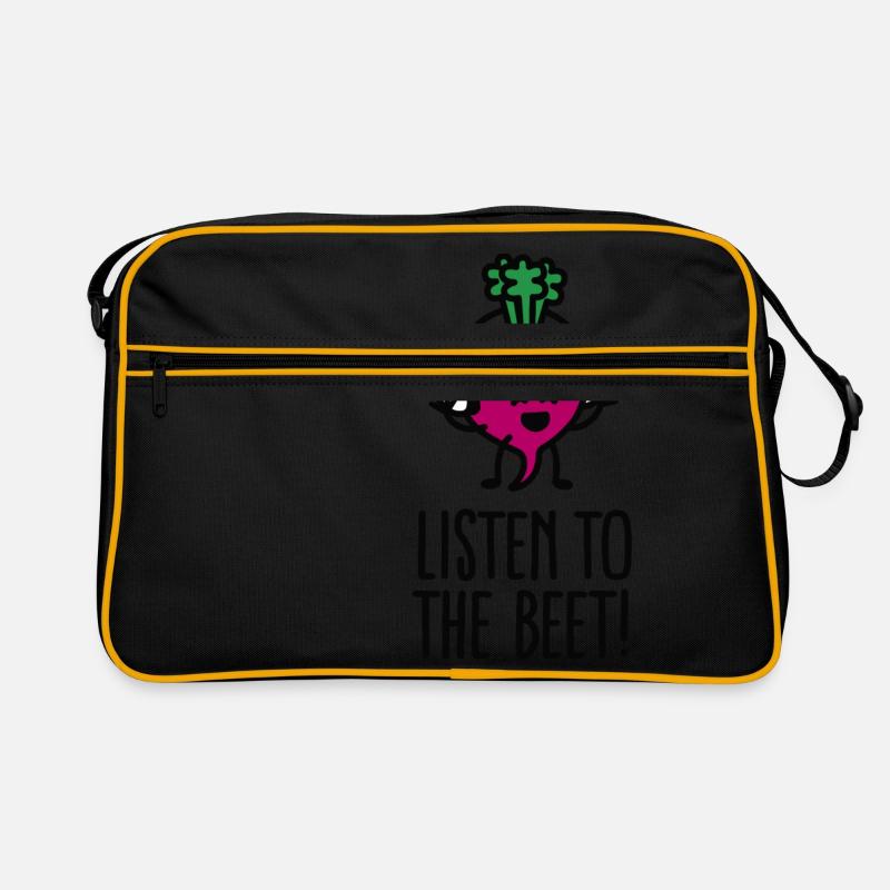 Listen to the beet - Retro Tasche - Schwarz/Gold