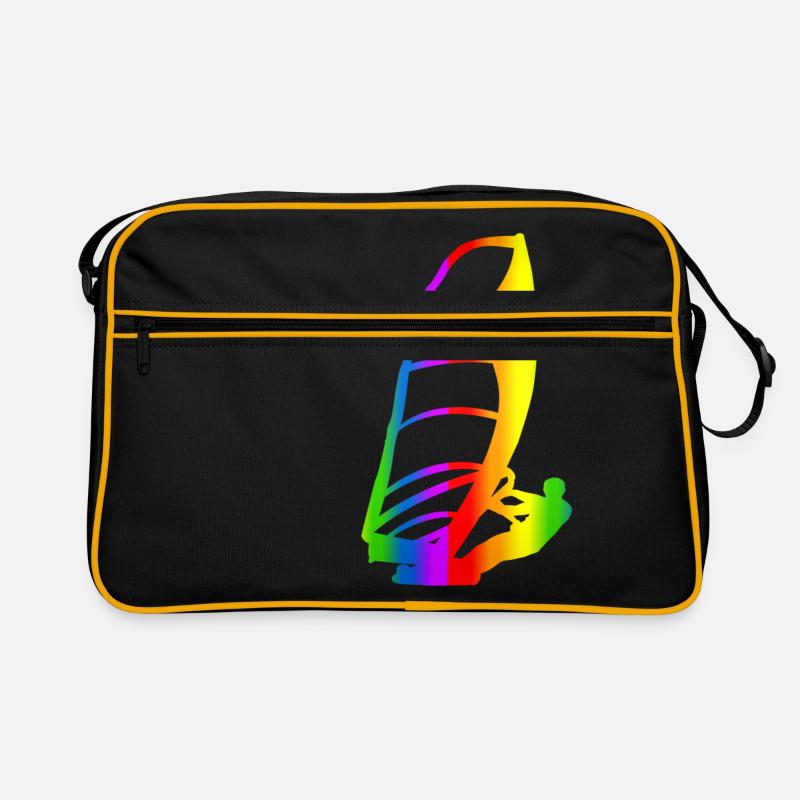 Bunter Windsurfen Regenbogen Retro Tasche