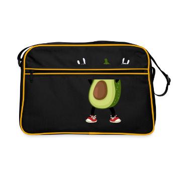Avocado Devil Horns Pommesgabel Heavy Metal Fans - Retro Tasche - Schwarz/Gold - Vorne