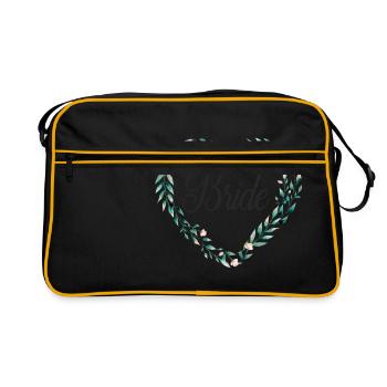 flowerheart_green_bride - Retro Bag - black/gold - Front