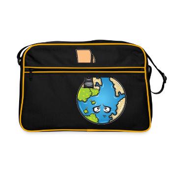 Green Planet - nature, climate change - Retro Bag - black/gold - Front