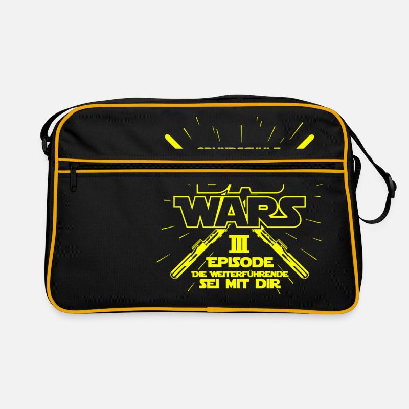 Grundschule Das Wars Schule Kind Geschenk Lustig - Retro Tasche - Schwarz/Gold