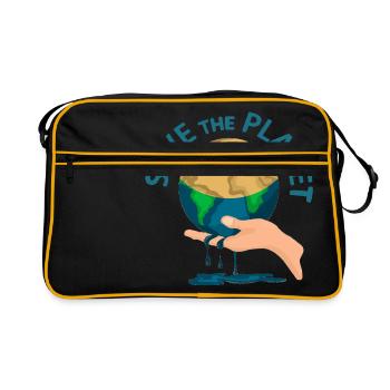 SAVE THE PLANET - Retro Bag - black/gold - Front