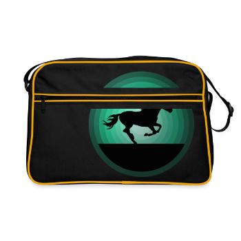 Chevaux équitation sport équestre - Sac Retro - noir/or - Devant