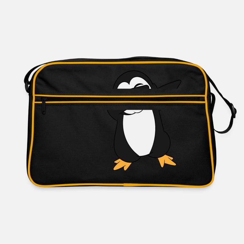 "Dabbing Penguin" A Cute Illustrated Penguin In Retro Bag