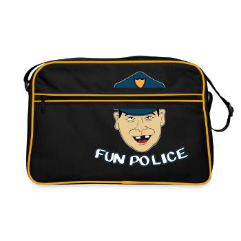 Fun Police For Police T-shirt Design Emergency - Sac Retro - noir/or - Devant