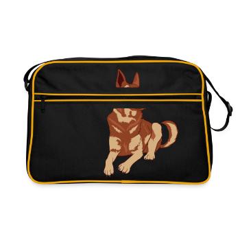 Cute Adorable Dog For Certified Dog Lover T-shirt - Retro Bag - black/gold - Front