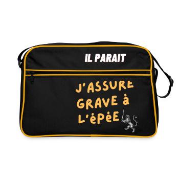 Il paraît que j'assure grave à l'épée - Sac Retro - noir/or - Devant