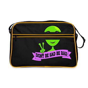 Ne soyez pas triste signe de paix Design T-shirt - Sac Retro - noir/or - Devant