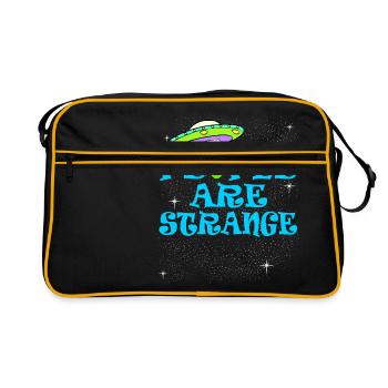 Les gens sont étranges T-shirt Design - Sac Retro - noir/or - Devant