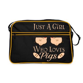 Coeur rose cochon fermier Oink ferme grange Oink - Sac Retro - noir/or - Devant