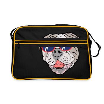 Sunglasses Cute Adorable Dog For Certified Dog - Retro Bag - black/gold - Front