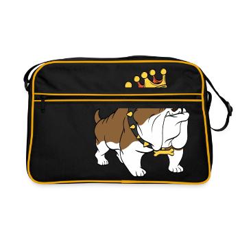 Couroné mignon adorable chien pour les amoureux - Sac Retro - noir/or - Devant