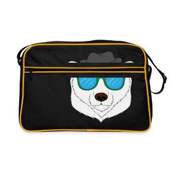 Perfektes Geschenk für Eisbär Fan T-Shirt Design - Retro Tasche - Schwarz/Gold - Vorne