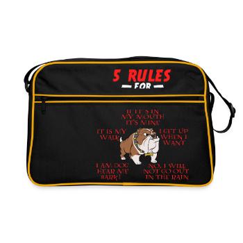 5 règles pour le propriétaire du Bulldog anglais - Sac Retro - noir/or - Devant
